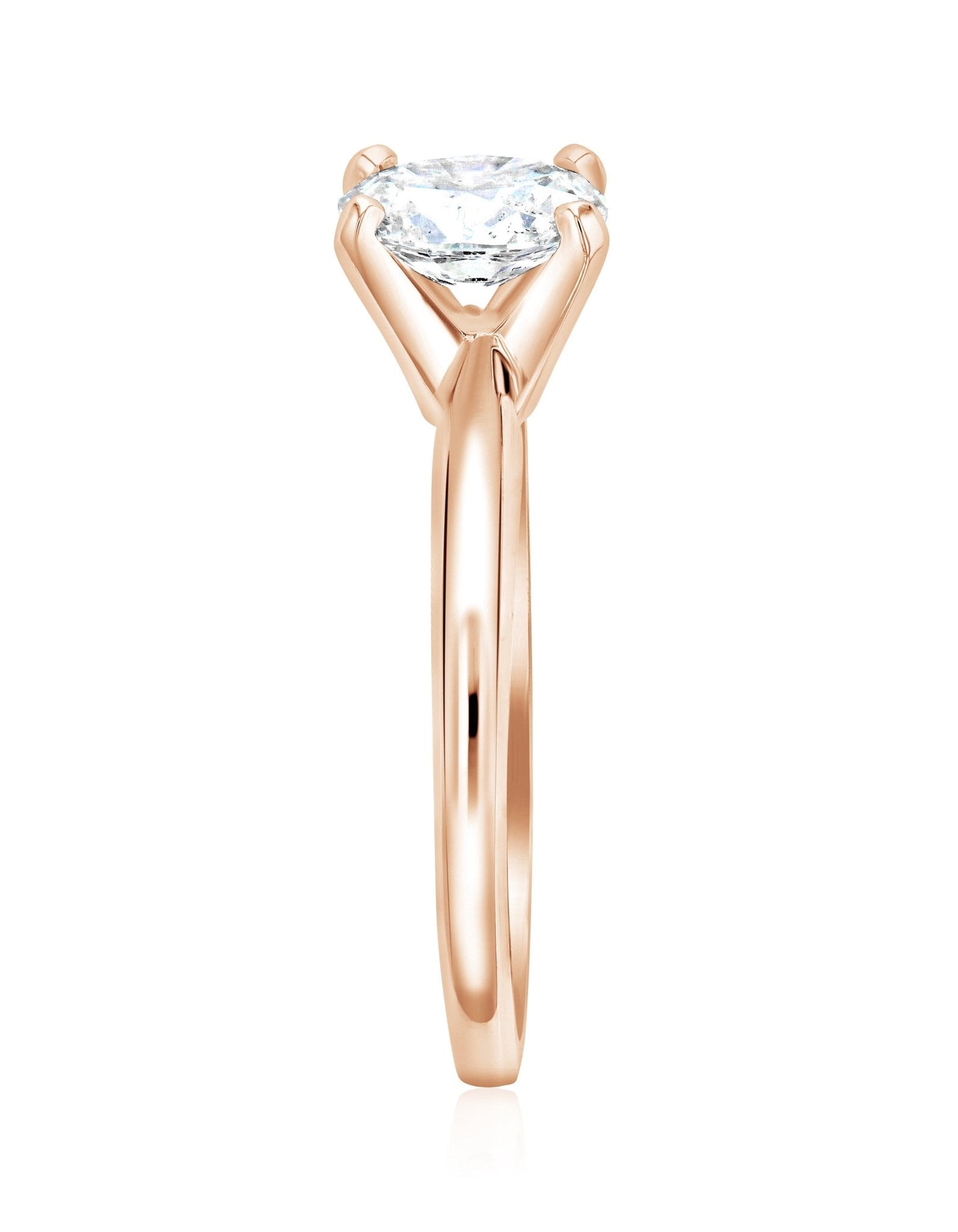 Oval Cut Diamond Solitaire Engagement Ring in 14k Rose Gold