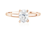 Oval Cut Diamond Solitaire Engagement Ring in 14k Rose Gold