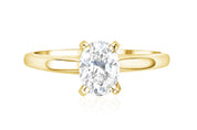 Oval Cut Diamond Solitaire Engagement Ring in 14k Yellow Gold