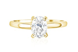 Oval Cut Diamond Solitaire Engagement Ring in 14k Yellow Gold