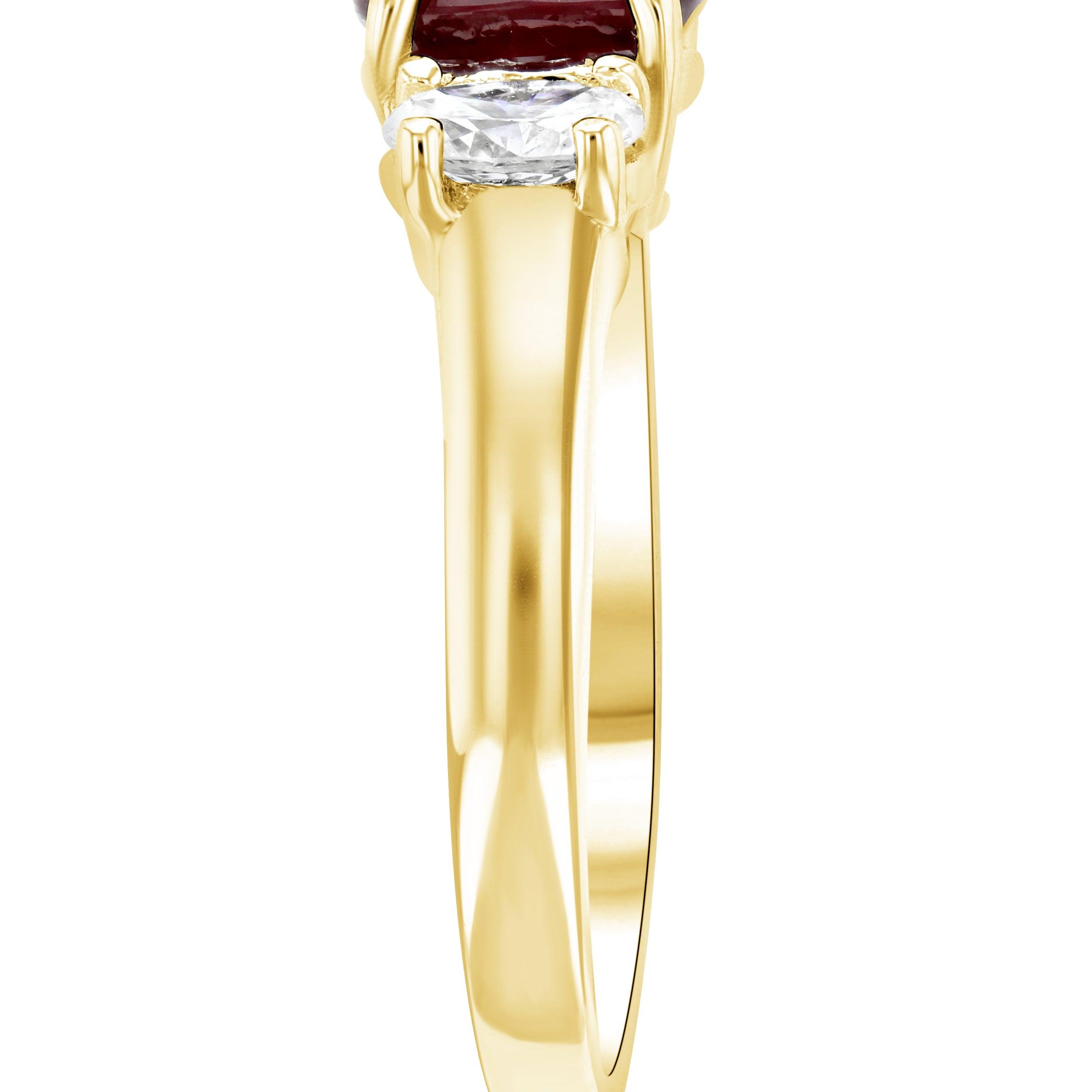 14K gold ring with oval ruby and diamond, timeless fine jewelry for everyday wear
