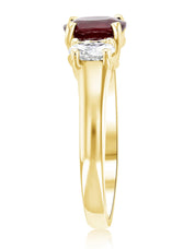 Oval Diamond and Ruby Three-Stone Ring in 14k Yellow Gold (1.65 ct. tw.)