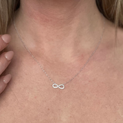 Diamond Infinity Pendant Necklace in 14k White Gold