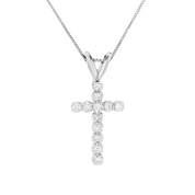 Floating Diamond Cross Necklace