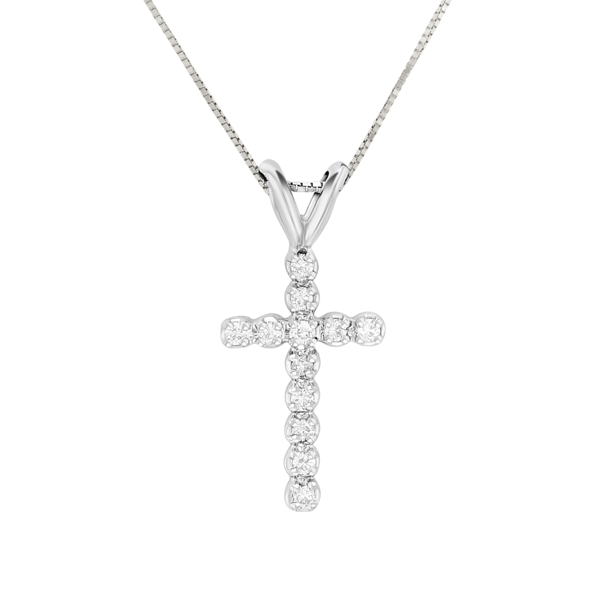 Floating Diamond Cross Necklace