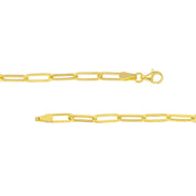 14K gold paperclip chain necklace with lobster clasp, timeless fine jewelry for everyday wear