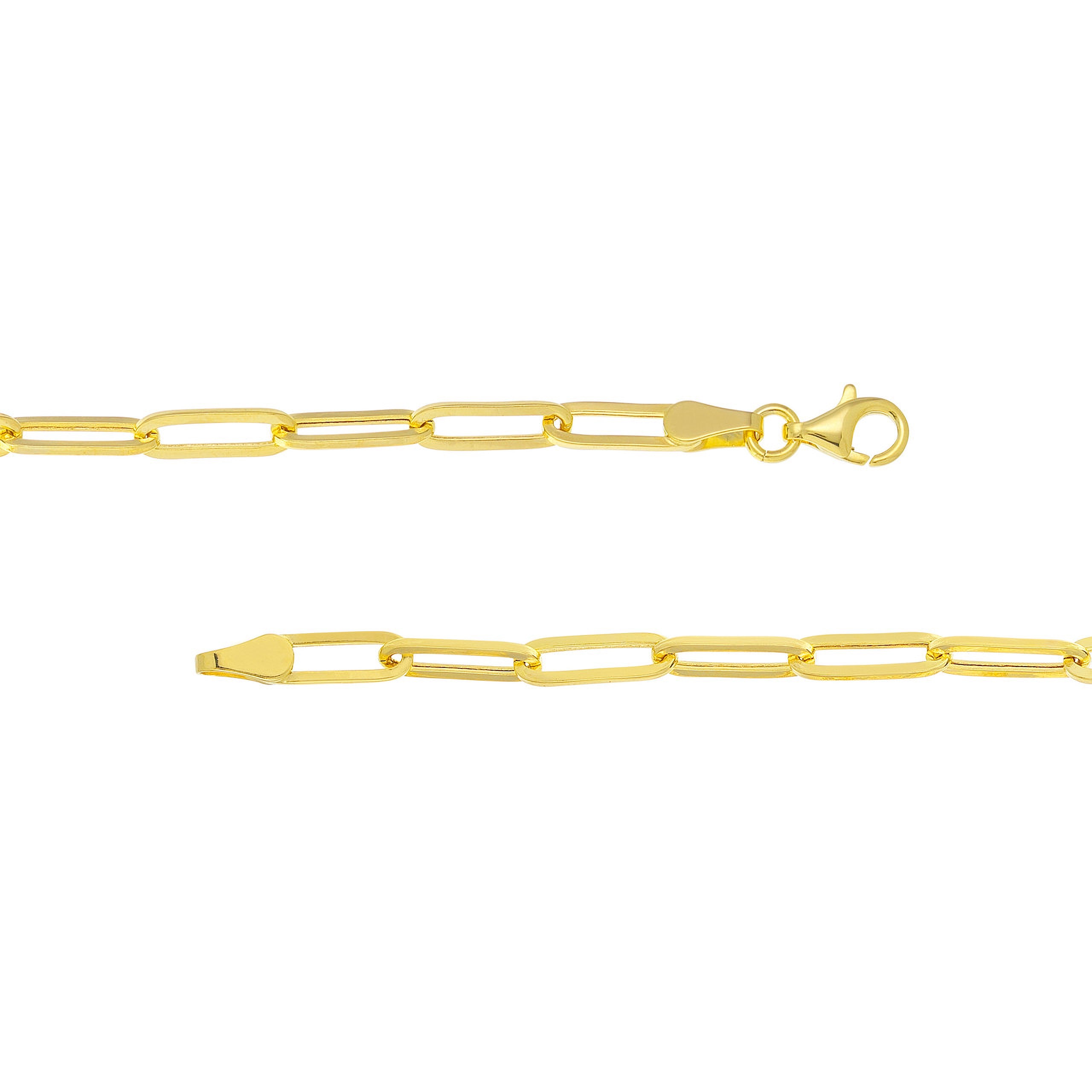 14K gold paperclip chain necklace with lobster clasp, timeless fine jewelry for everyday wear