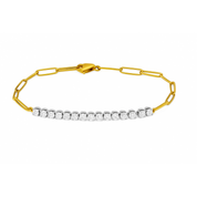 Paperclip Half Coverage Diamond Tennis Bracelet