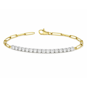 Paperclip Half Coverage Diamond Tennis Bracelet