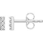 Pavé Diamond Bar Stud Earrings
