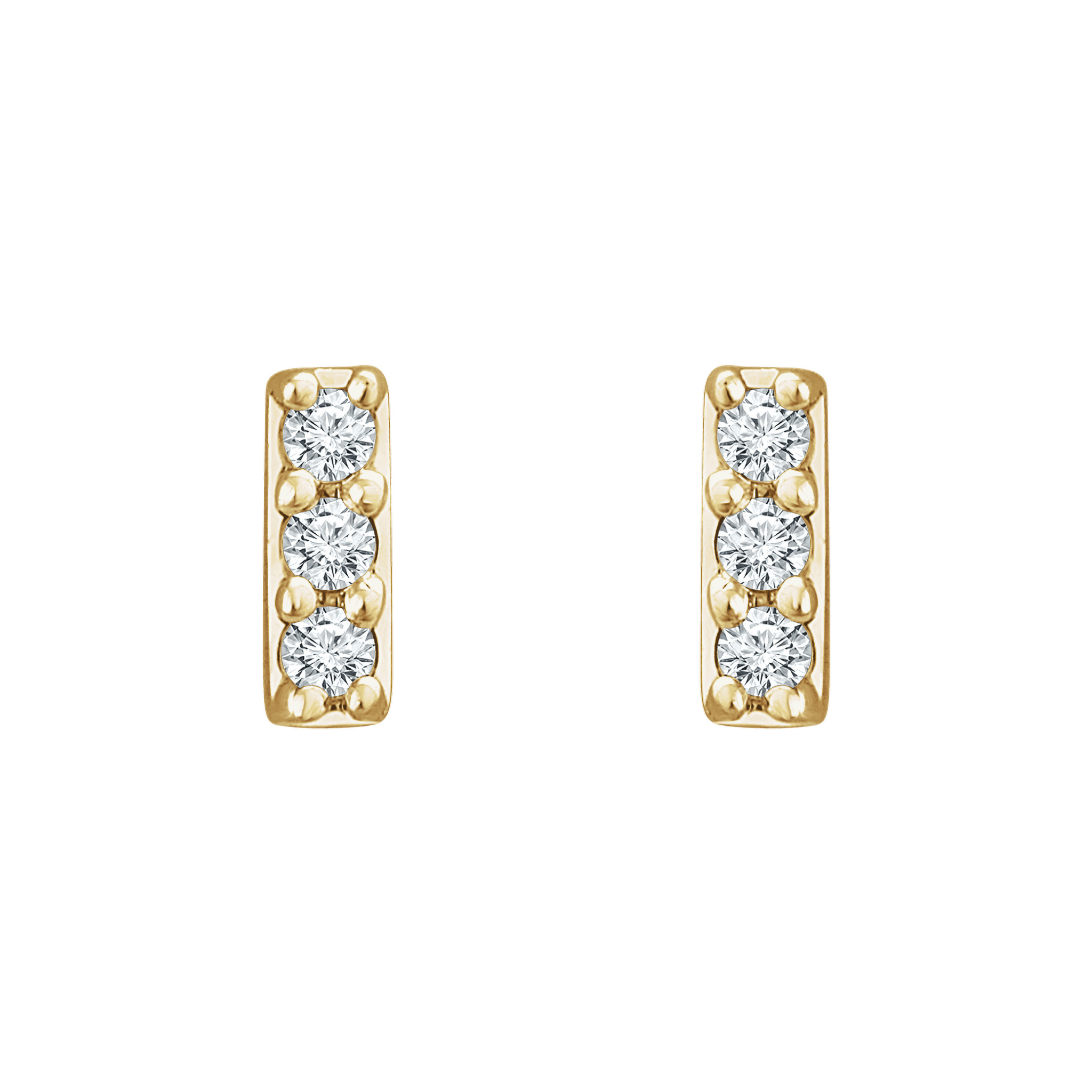 Pavé Diamond Bar Stud Earrings