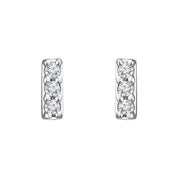 Pavé Diamond Bar Stud Earrings