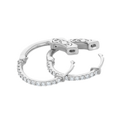 14K gold diamond hoop earrings with intricate scroll detailing, perfect for everyday wear