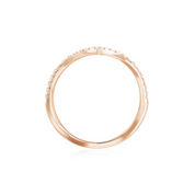 Delicate rose gold ring with sparkling diamond accents, perfect for everyday wear or stacking.