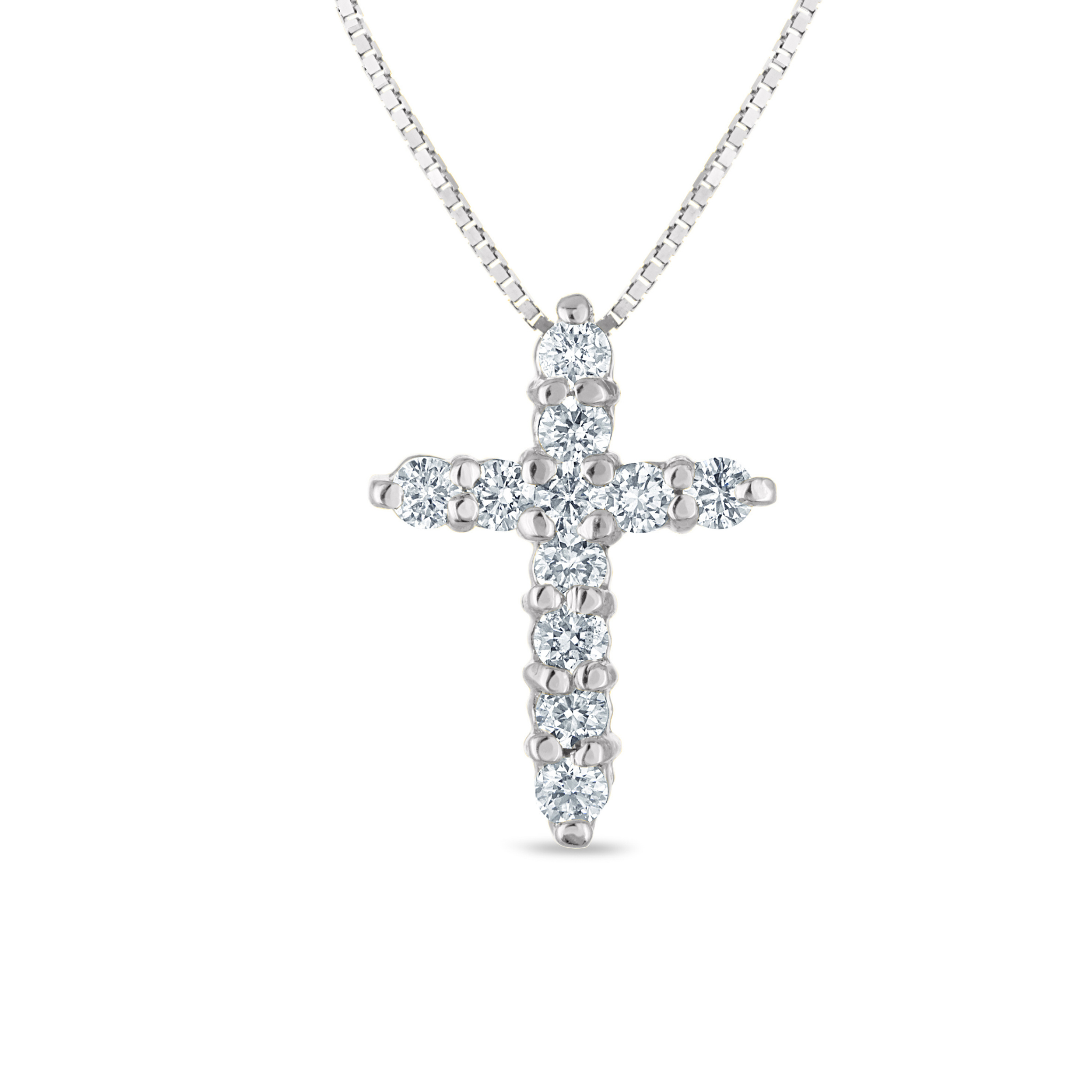 Petite Diamond Cross Necklace - Iris + Mill