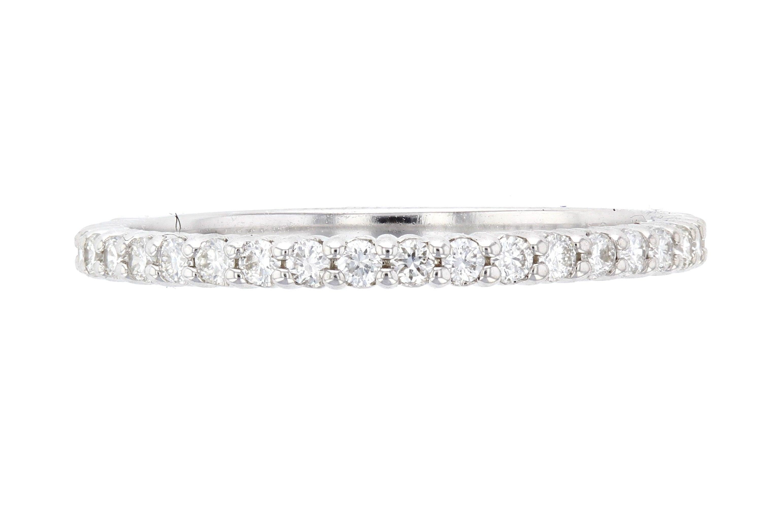 Elegant diamond eternity band in 14K white gold, timeless fine jewelry for everyday wear