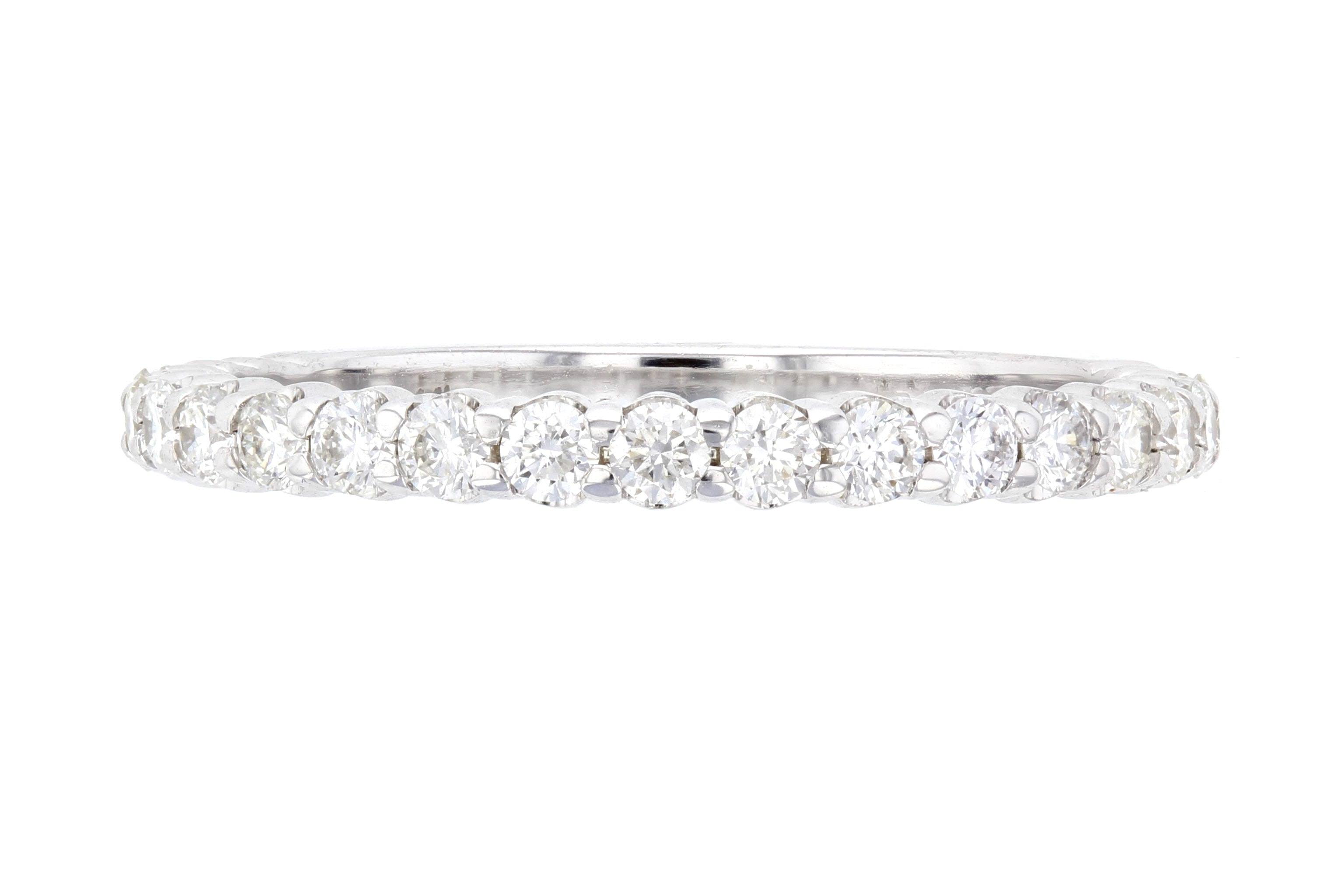 Elegant diamond eternity band in 14K white gold, timeless fine jewelry for everyday wear