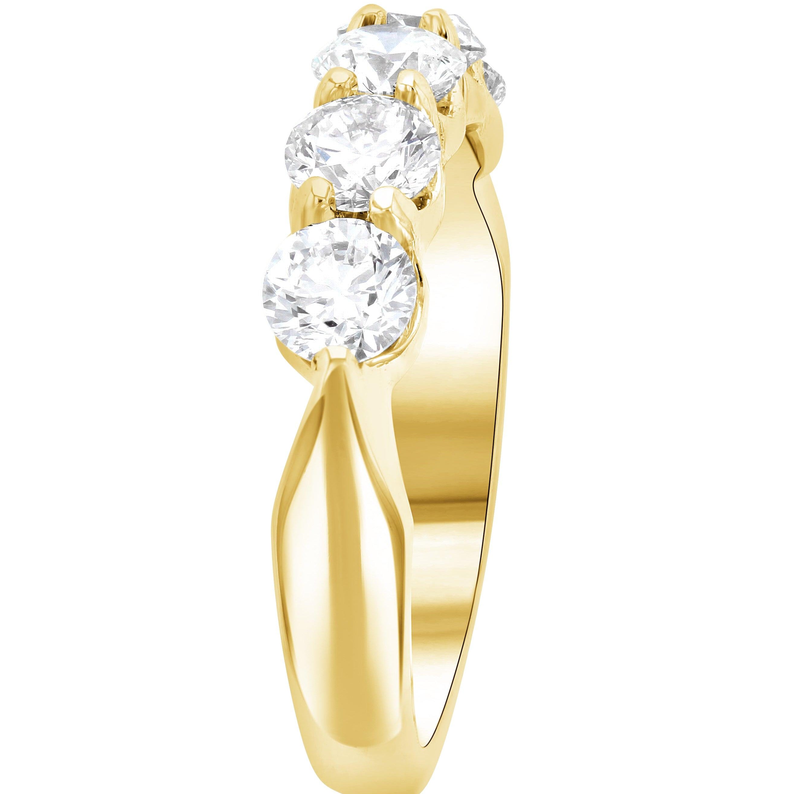 Petite Five-Stone Diamond Wedding Ring in 14k Yellow Gold - Iris + Mill