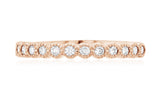 Petite Milgrain Halo Diamond Wedding Ring in 14k Rose Gold (0.27 ct. tw.)