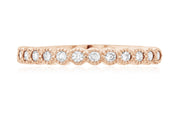 Petite Milgrain Halo Diamond Wedding Ring in 14k Rose Gold (0.27 ct. tw.)