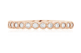 Petite Milgrain Halo Diamond Wedding Ring in 14k Rose Gold (0.27 ct. tw.)