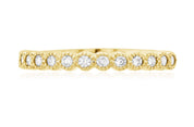 Petite Milgrain Halo Diamond Wedding Ring in 14k Yellow Gold (0.27 ct. tw.)