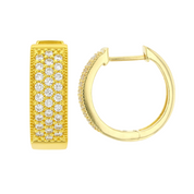 14K gold hoop earrings with pavé diamonds, timeless fine jewelry for everyday wear