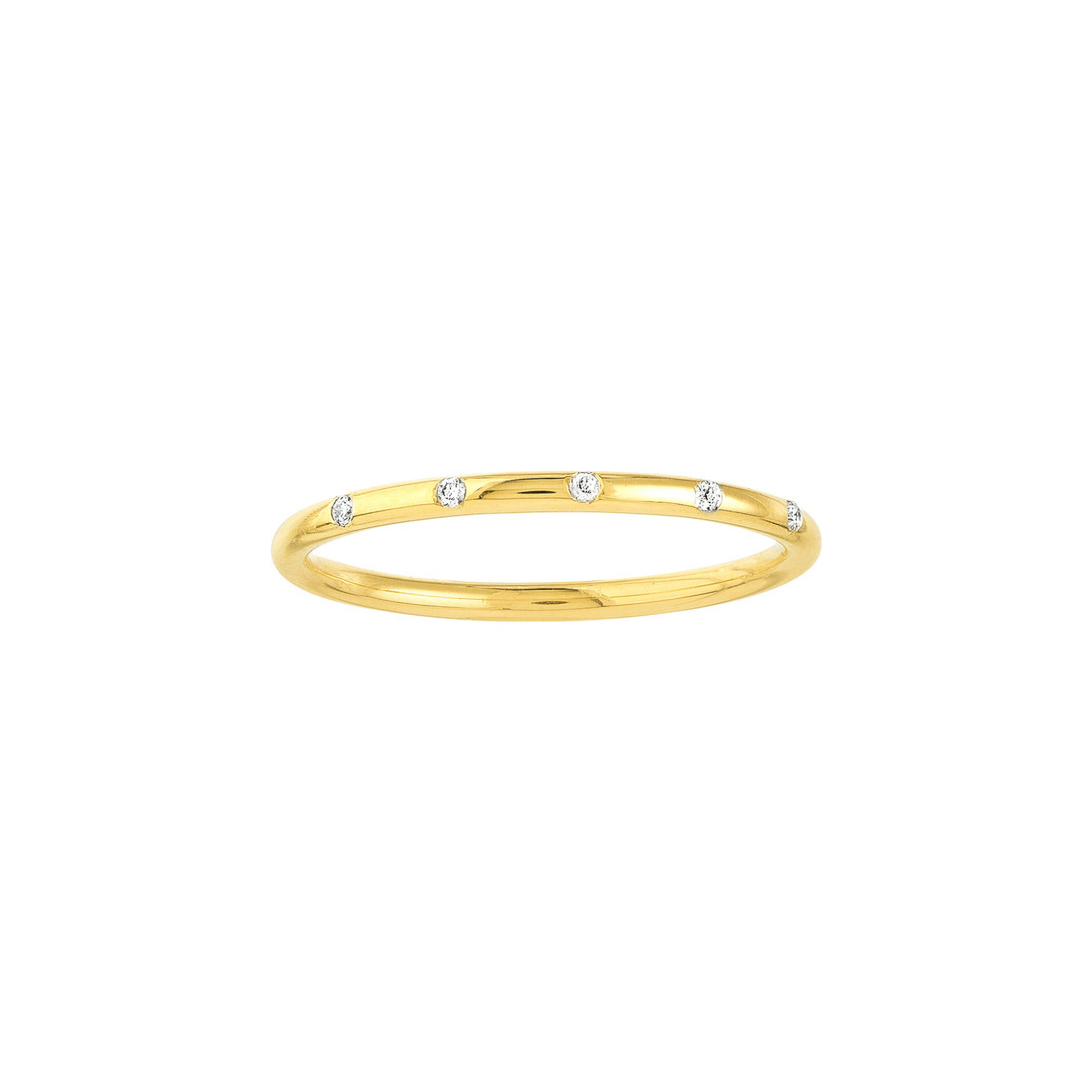 Petite Stationed Bezel Diamond Ring