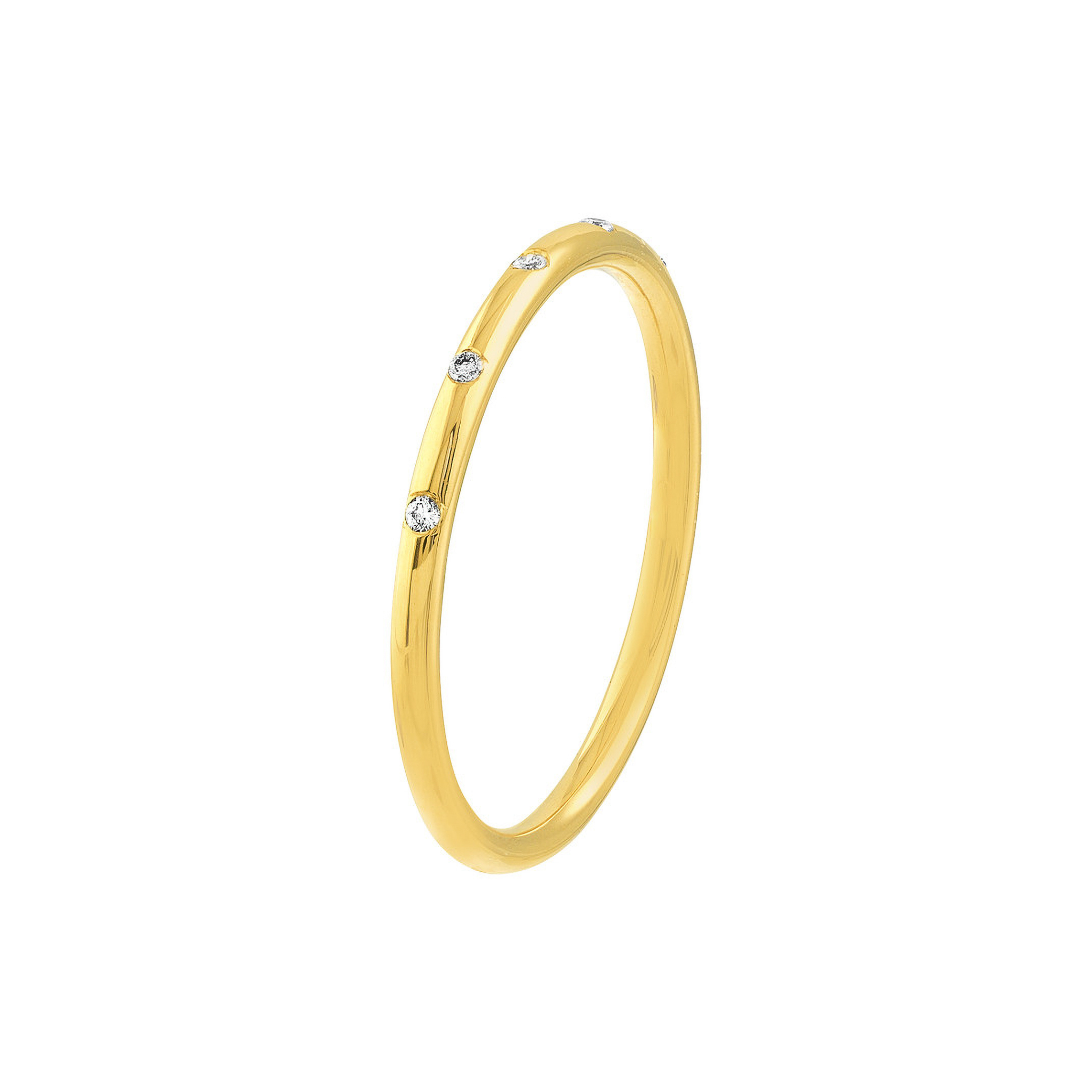 14K gold ring with delicate diamond accents, timeless fine jewelry for everyday wear