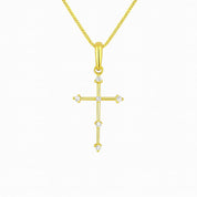 Petite Stationed Diamond Cross Necklace