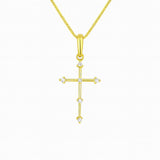 Petite Stationed Diamond Cross Necklace