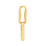 Pinched Oval Link Dangle Earrings in 14K Yellow Gold