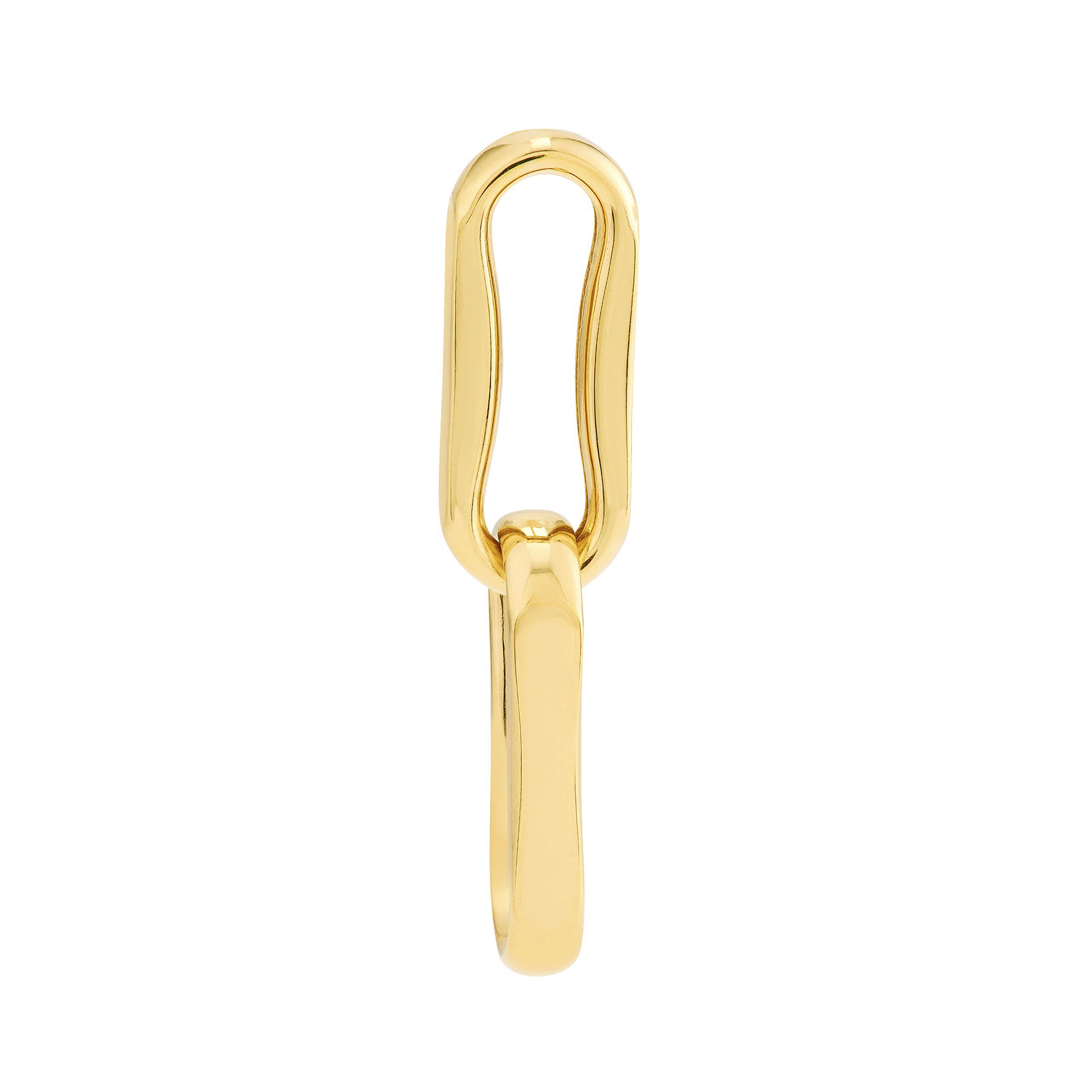 14K gold link charm for everyday fine jewelry, sleek and timeless design