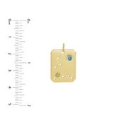 Pisces Zodiac Aquamarine Constellation Pendant Necklace