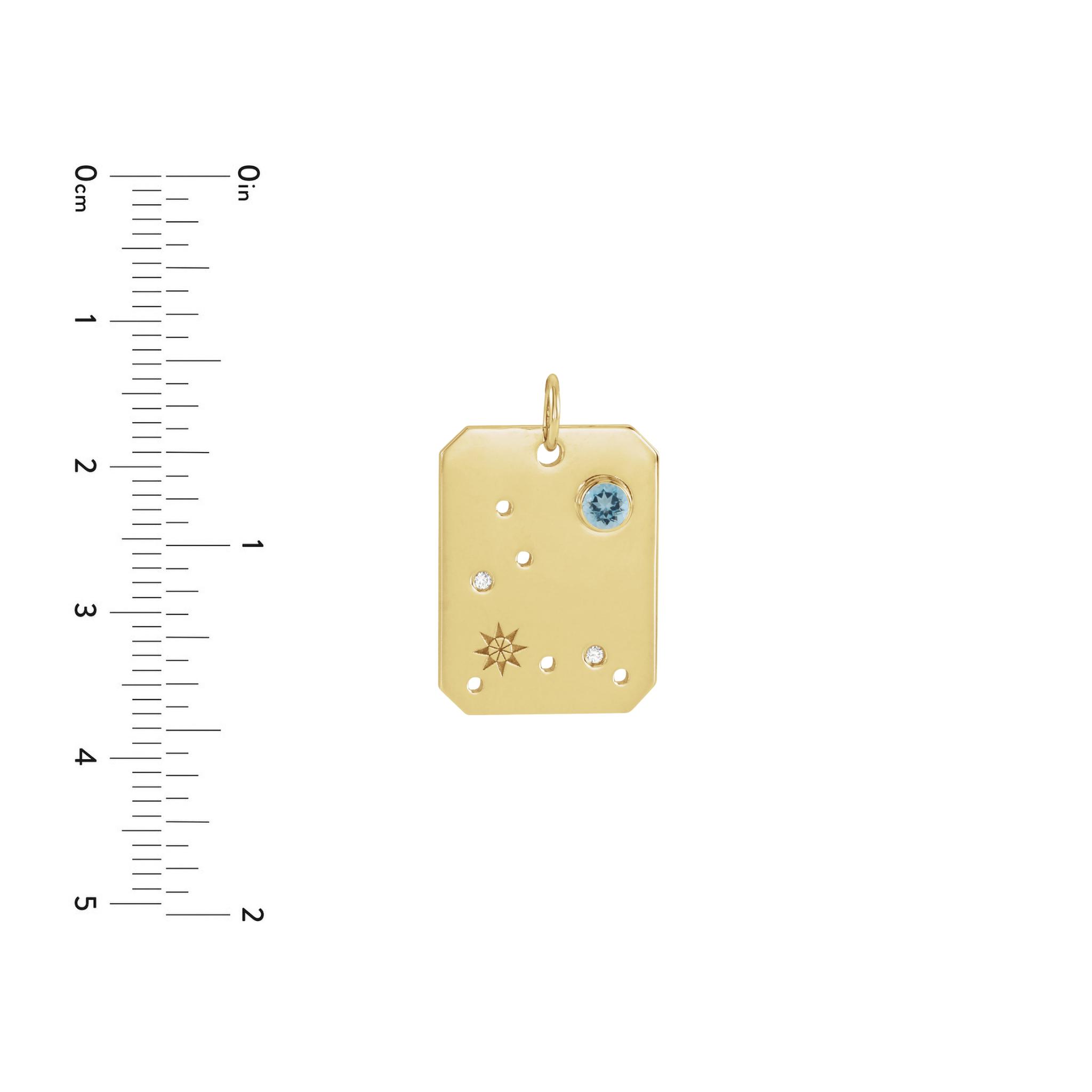 Pisces Zodiac Aquamarine Constellation Pendant Necklace
