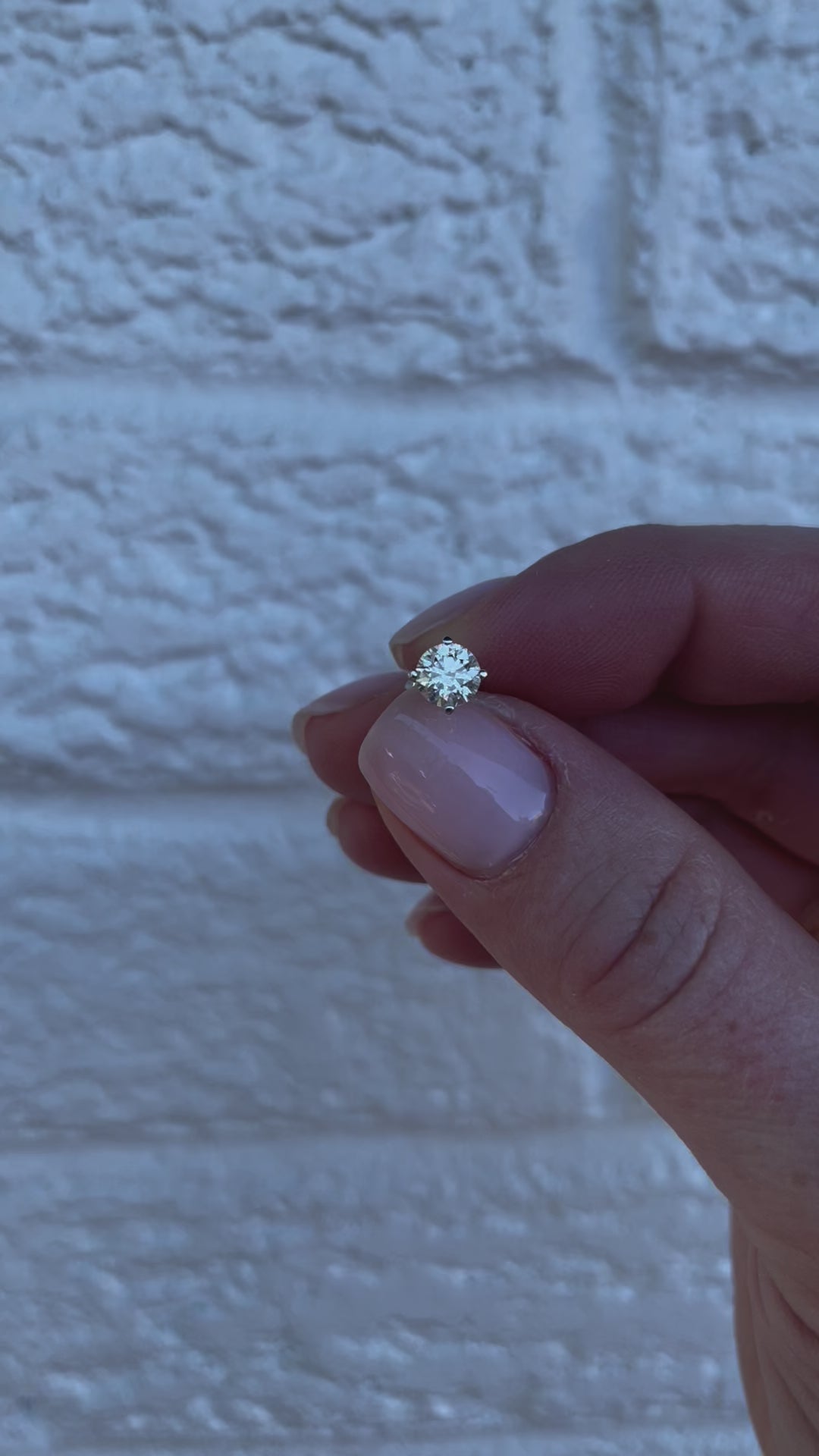 Round Diamond Stud Earrings in 14k Rose Gold