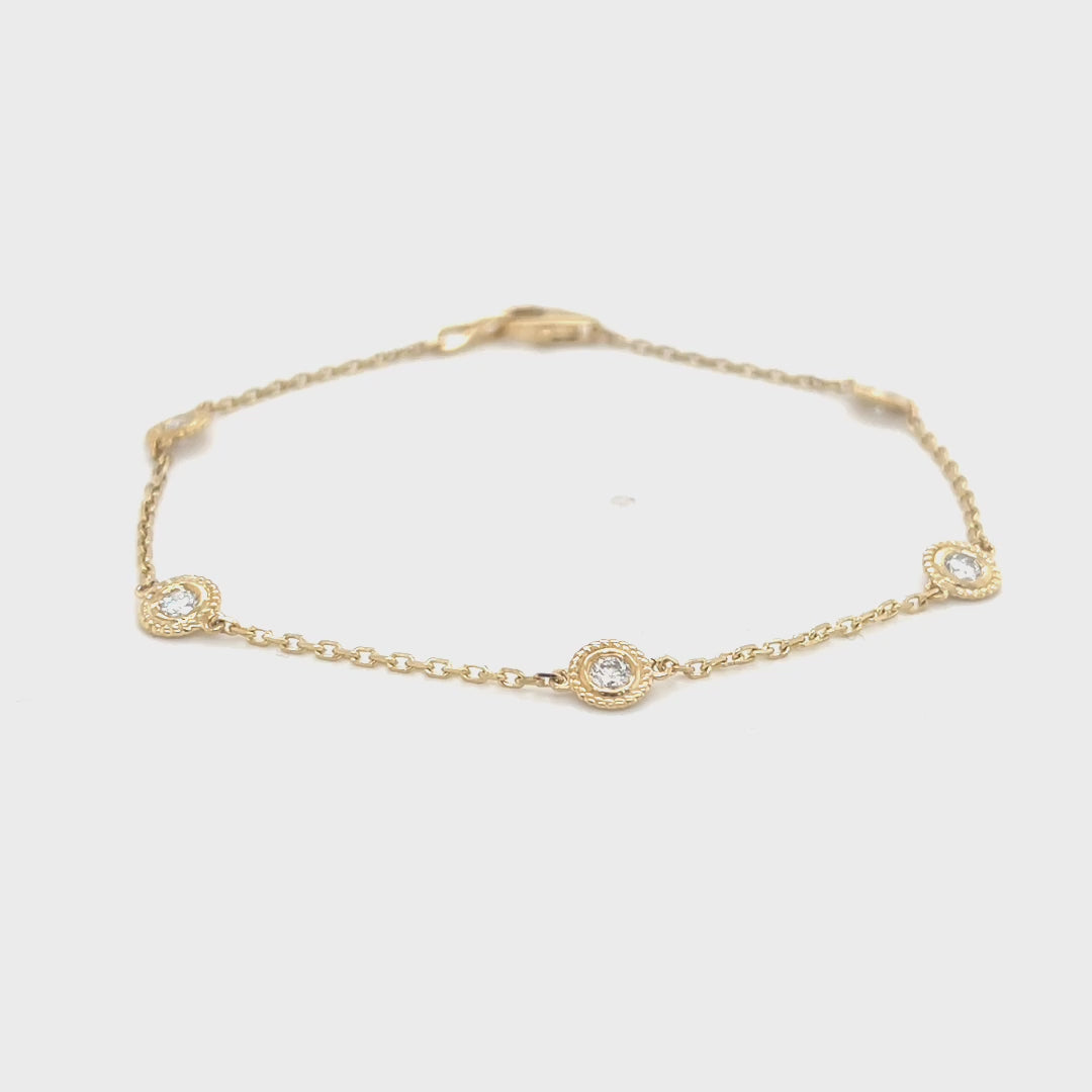 Stationed Bezel Set Diamond Bracelet