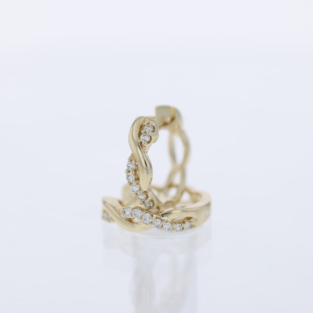 Twisted Vine Diamond Hoop Earrings