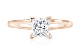 Princess Cut Diamond Solitaire Engagement Ring in 14k Rose Gold