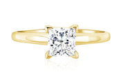 Princess Cut Diamond Solitaire Engagement Ring in 14k Yellow Gold