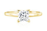 Princess Cut Diamond Solitaire Engagement Ring in 14k Yellow Gold