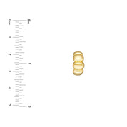 14K gold bead charm with stacked design, shown next to ruler for scale, ideal for necklaces or bracelets