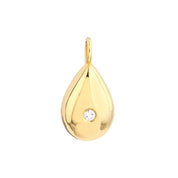 14K gold teardrop pendant with diamond accent, timeless fine jewelry for everyday wear