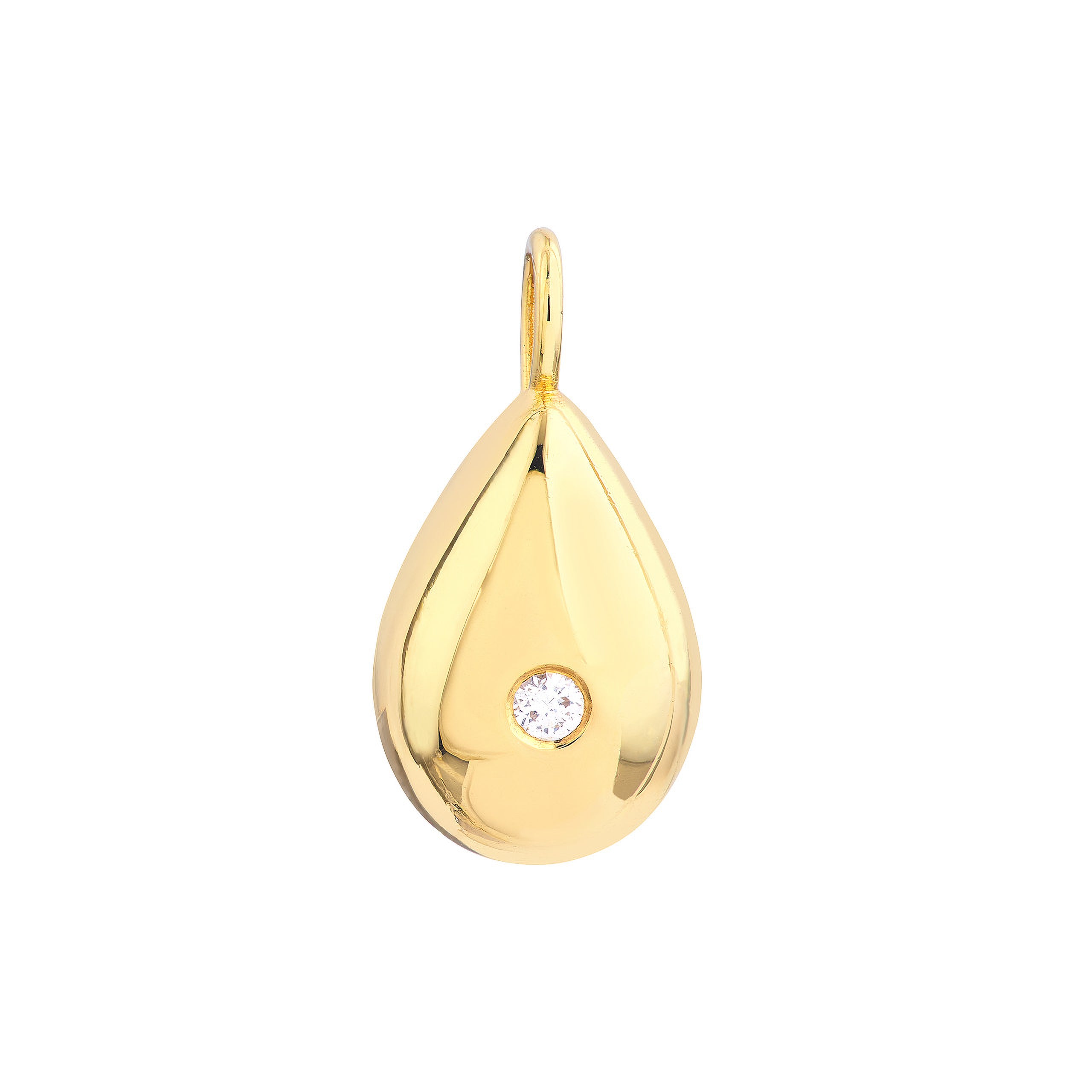 14K gold teardrop pendant with diamond accent, timeless fine jewelry for everyday wear