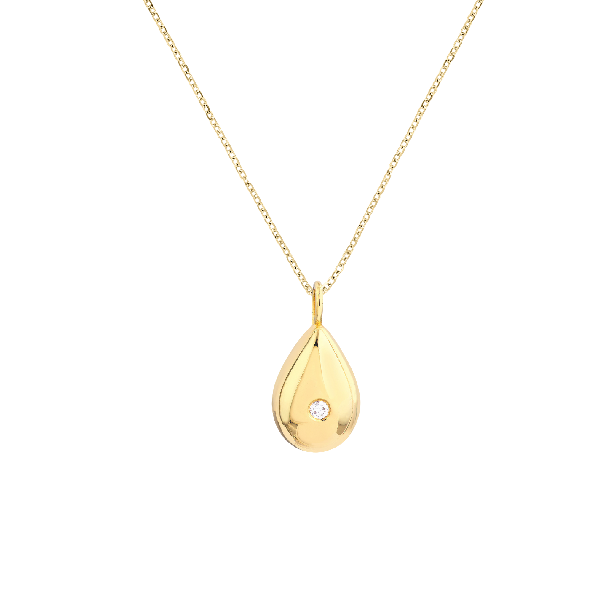 Puffy Teardrop Diamond Pendant - Iris + Mill