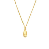 Puffy Teardrop Pendant Necklace