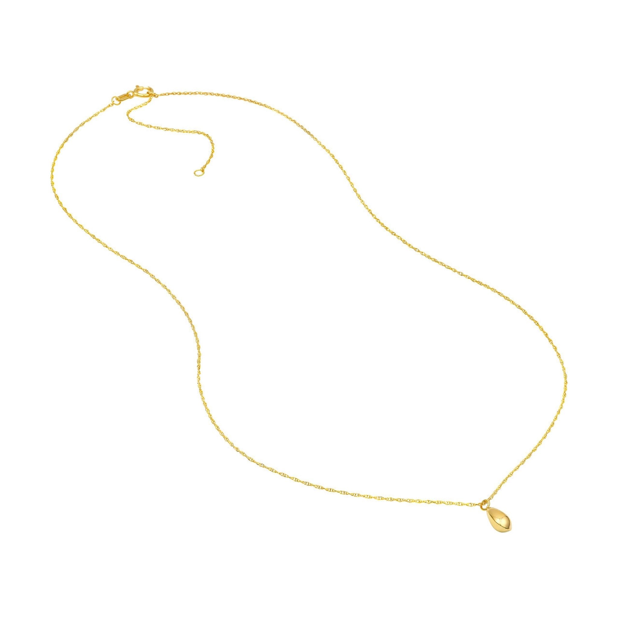 Puffy Teardrop Pendant Necklace