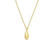 14K gold teardrop pendant necklace with delicate chain, timeless fine jewelry for everyday wear