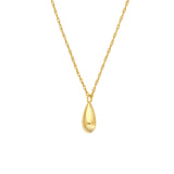 Puffy Teardrop Pendant Necklace