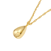 14K gold teardrop pendant necklace with delicate chain, timeless fine jewelry for everyday wear